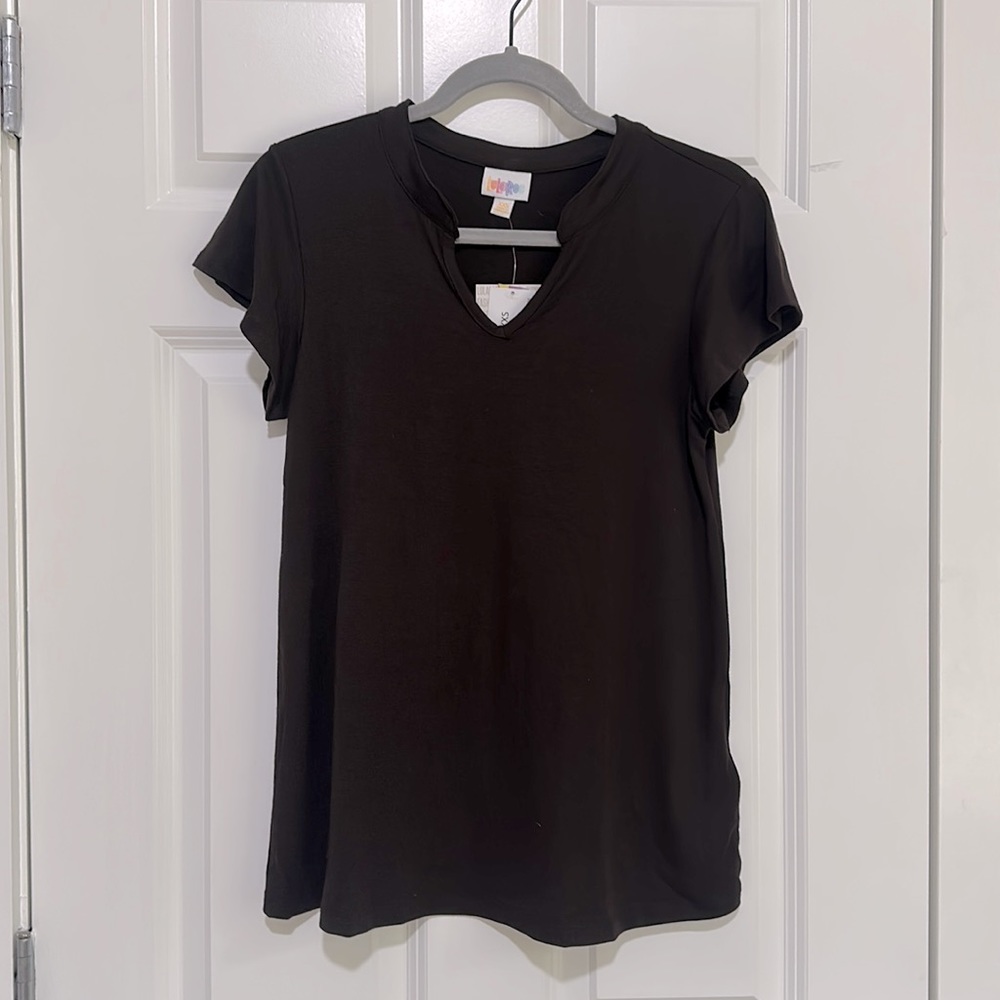 NWT Lularoe Layla Dark Brown short sleeve top